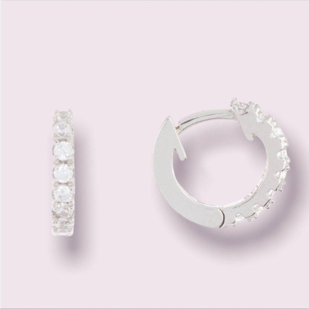 Adornia Mini Huggie Hoop Earrings in Silver - NWOT
